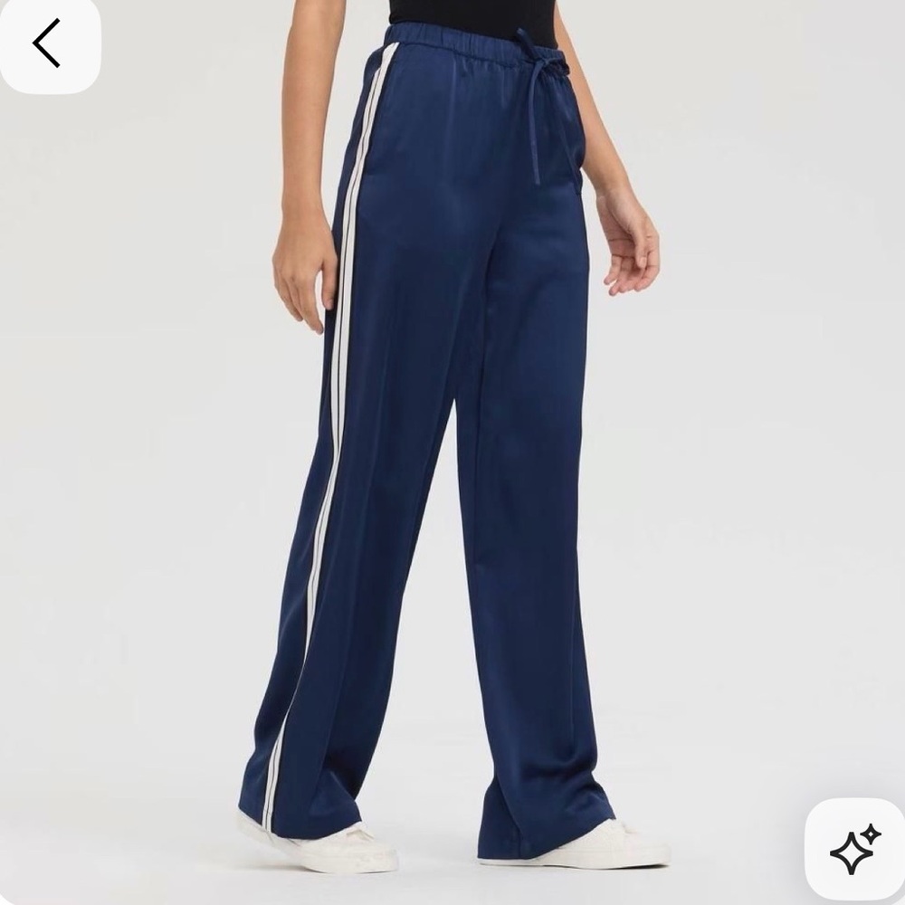 A  new Day navy track pants with white stripe large